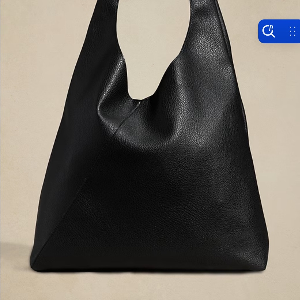 Banana Republic Black Vegan Leather Tote Bag